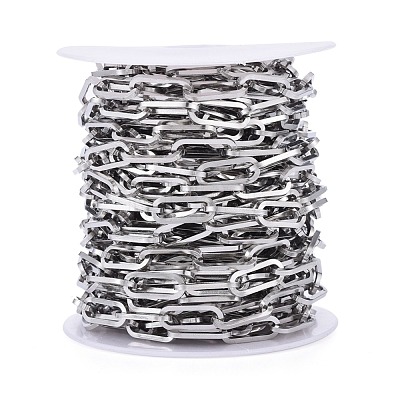 304 Stainless Steel Paperclip Chains CHS-F011-01B-P-1
