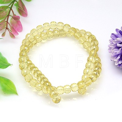 Faceted Flat Round Imitation Austrian Crystal Bead Strands G-M186-8x6mm-09A-1