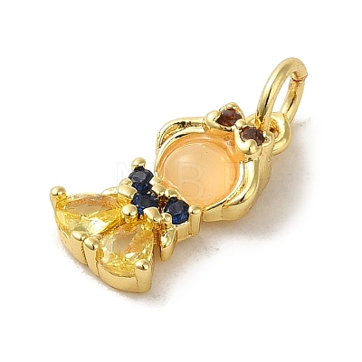 Brass Micro Pave Colorful Cubic Zirconia Glass Pendants X-KK-R162-026H-G-1