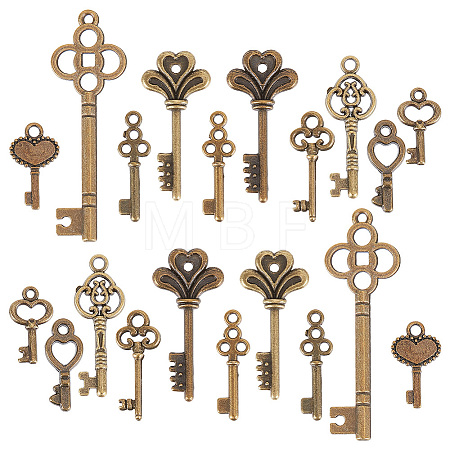 200Pcs 10 Styles Tibetan Style Alloy Pendants FIND-AR0004-31-1