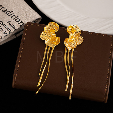 Zinc Alloy Tassel Stud Earrings FS-WG96B09-01-1