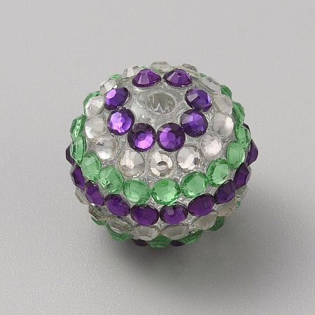 Easter Theme Chunky Resin Rhinestone Bubblegum Ball Beads RESI-CJC0025-02D-1