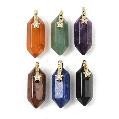 Natural Mixed Stone Double Terminal Pendants GG-CBA4154-07G-1