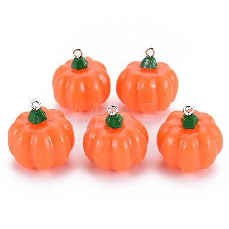 Autumn Theme Opaque Resin Pendants X-RESI-S356-079-1