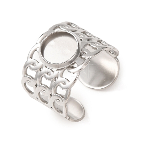 304 Stainless Steel Cable Chain Cuff Ring Components SA-CBA94B1-01P-01-1