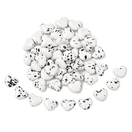 50Pcs Spray Painted Opaque Acrylic Beads MACR-YW0003-59A-1