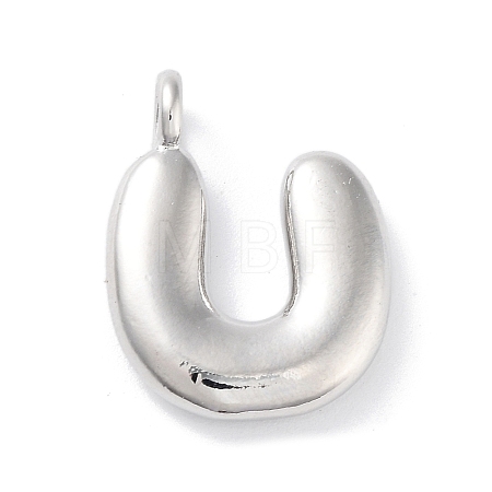Rack Plating Brass Balloon Letter Pendants KK-C050-01P-U-1