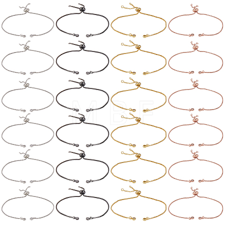 32Pcs 4 Colors Rack Plating Adjustable Brass Slider Bracelet Making KK-SP0001-79-1