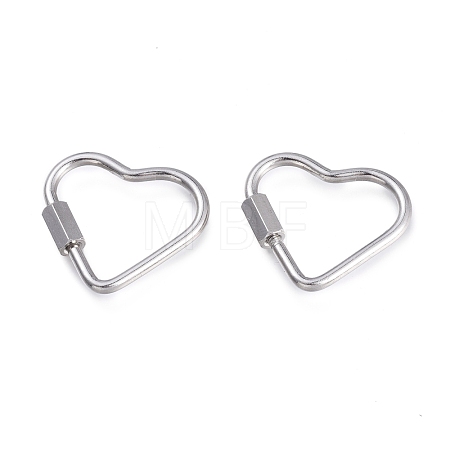 Tarnish Resistant 304 Stainless Steel Screw Carabiner Lock Charms X-STAS-K192-03P-1