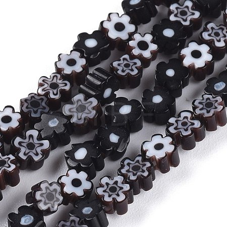 Handmade Millefiori Glass Bead Strands X-LAMP-J035-4mm-01-1