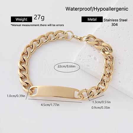 Vintage 304 Stainless Steel Link Bracelets for Women AT2110-1-1