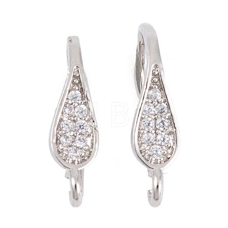 Rack Plating Brass Cubic Zirconia Earring Hooks KK-S374-05P-02-1