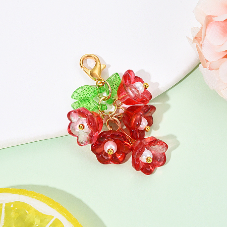 Glass & Acrylic Pendant Decorations HJEW-YW00052-02-1