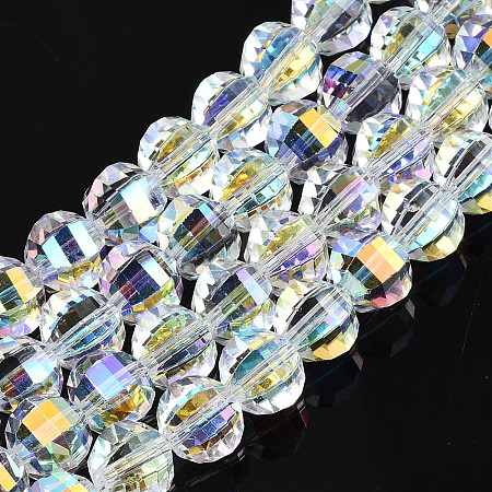 Electroplate Transparent Glass Beads Strands X-EGLA-N002-30-C01-1