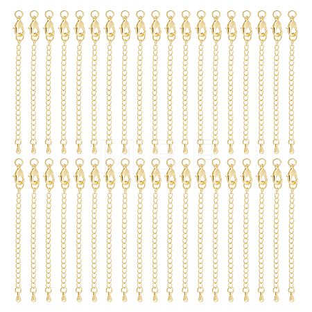 24 Sets Long-Lasting Plated Brass Chain Extender KK-UN0002-51-1