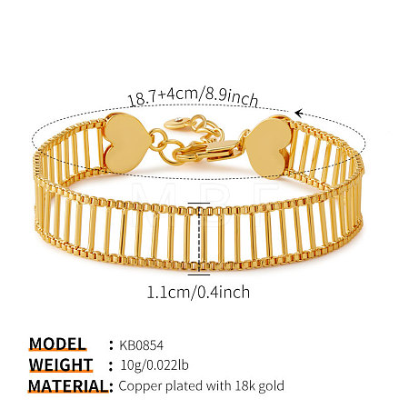 Brass Link Chain Bracelets for Women WGA76CD-06-1