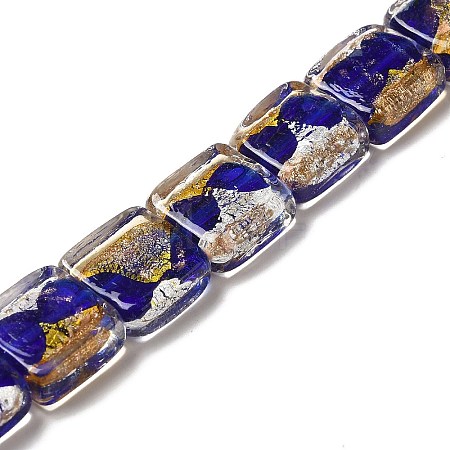 Handmade Gold Foil and Silver Foil Lampwork Beads FOIL-C001-01B-06-1