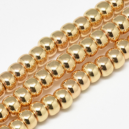 Electroplate Non-magnetic Synthetic Hematite Beads Strands G-Q465-38KC-1