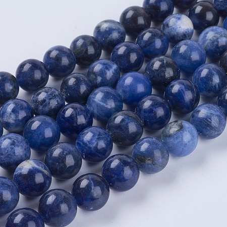 Natural Sodalite Beads Strands G-G515-10mm-07-1