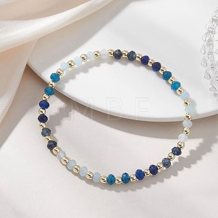 Dyed Natural Malaysia Jade & Synthetic Hematite Beaded Stretch Bracelets for Women BJEW-JB13069-02-1