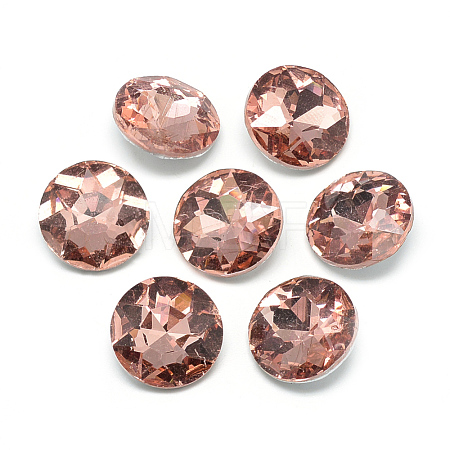 Pointed Back Glass Rhinestone Cabochons RGLA-T029-14mm-06-1