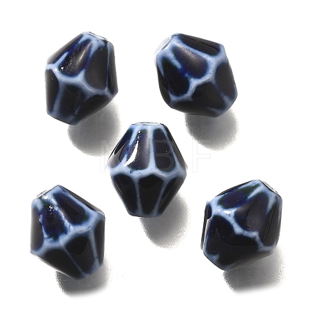 Vintage Style Glazed Ceramic Porcelain Beads PORC-H013-01-14-1