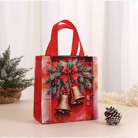 Rectangle Christmas No Woven Fabric Printed Tote Bags ABAG-P015-03C-1