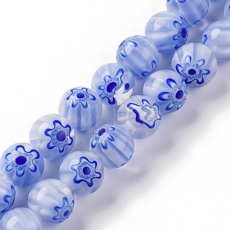 Handmade Millefiori Lampwork Beads Strands LAMP-G164-05K-1