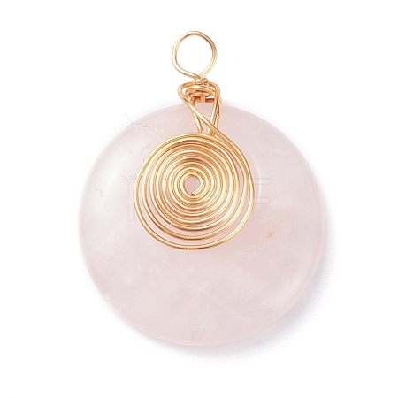 Natural Rose Quartz Pendants PALLOY-JF01289-1