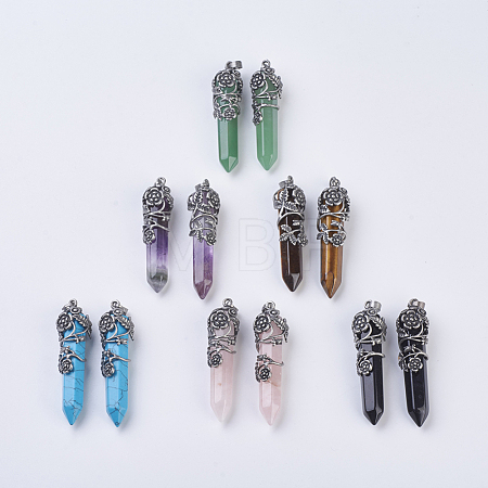 Natural & Synthetic Gemstone Pointed Pendants G-F529-B-1