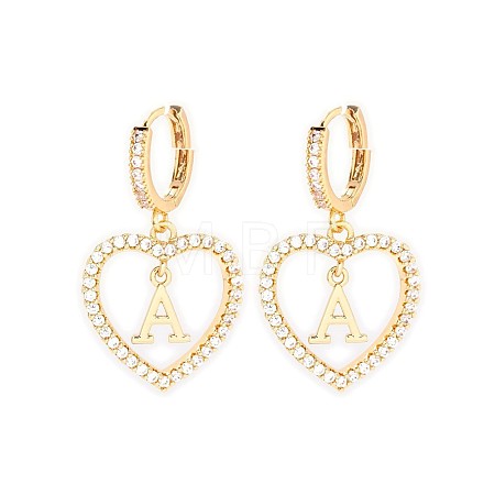 Brass Heart Hoop Earrings BR9605-1-1