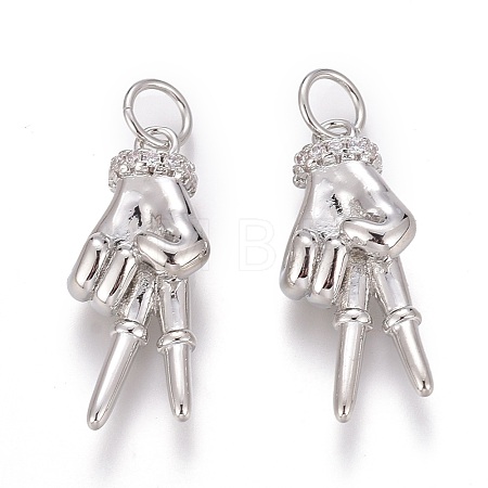Brass Micro Pave Clear Cubic Zirconia ASL Pendants ZIRC-Z008-32P-1