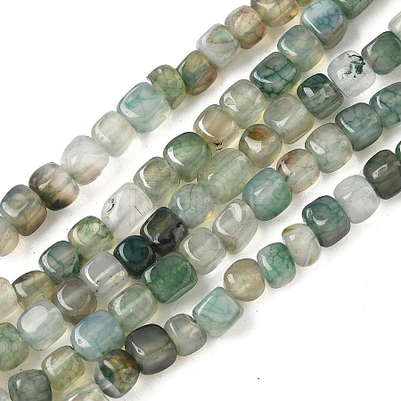 Natural Dragon Veins Agate(Dyed & Heated) Beads Strands G-G177-E11-03-1