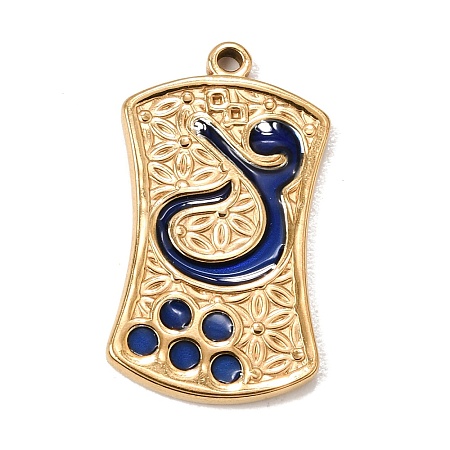 304 Stainless Steel Enamel Pendants CU-CBADA55-01G-1