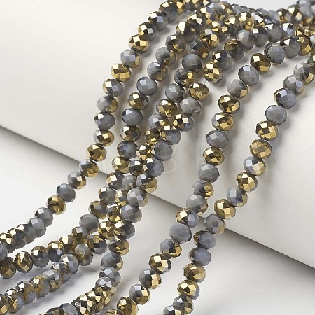 Electroplate Opaque Glass Beads Strands EGLA-A034-P2mm-O16-1