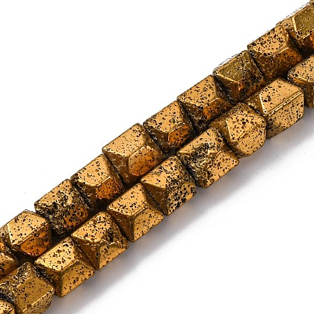 Electroplated Natural Lava Rock Beads Strands G-A256-D01-01E-1