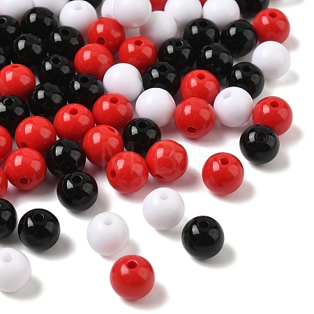 50pcs 3 Colors Opaque Acrylic Beads MACR-YW0004-01D-05-1