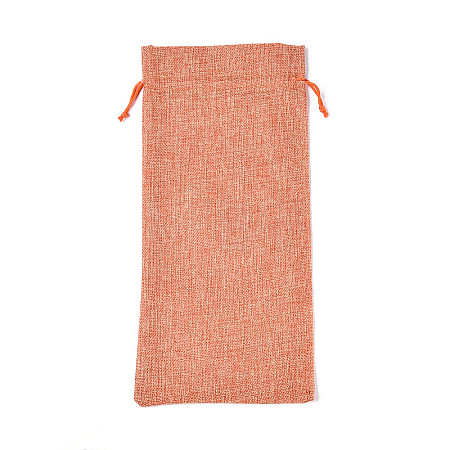 Rectangle Polyester Imitation Burlap Packing Pouches ABAG-N009-01A-04-1