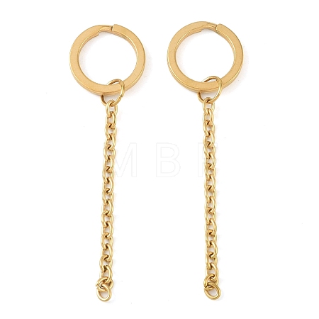 Ion Plating(IP) 304 Stainless Steel Split Key Ring Clasps STAS-L226-009A-G-1