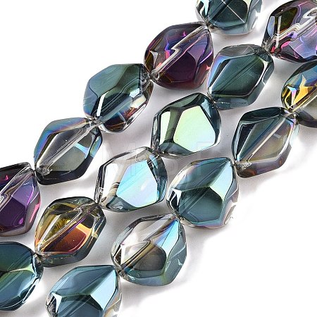 Electroplate Glass Beads Strands EGLA-T021-10I-1