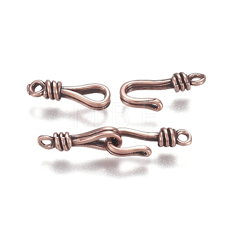 Brass Hook and Eye Clasps KK-F120-016R-1