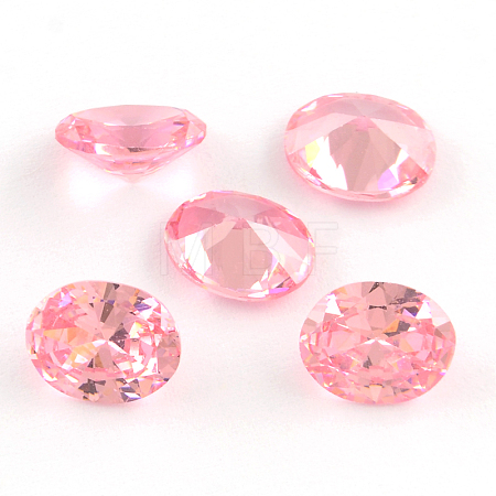 Oval Shaped Cubic Zirconia Pointed Back Cabochons X-ZIRC-R010-14x10-08-1