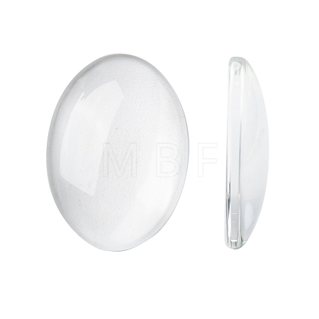 Transparent Glass Cabochons GGLA-R022-25x18-1