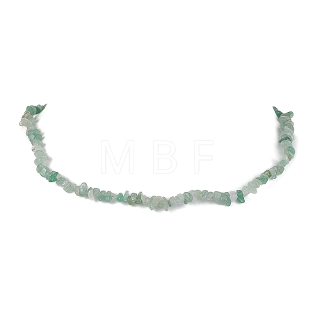 Natural Green Aventurine Chip Beaded Necklace NJEW-JN04616-14-1