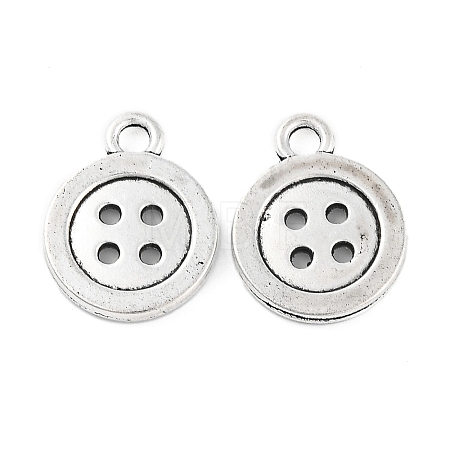 4-Hole Button Tibetan Style Zinc Alloy Charms TIBEP-R334-167AS-RS-1