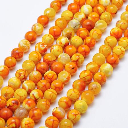 Natural Crackle Agate Beads Strands G-K203-88-8mm-1