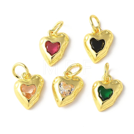 Brass Micro Pave Cubic Zirconia Pendants KK-U067-09G-1