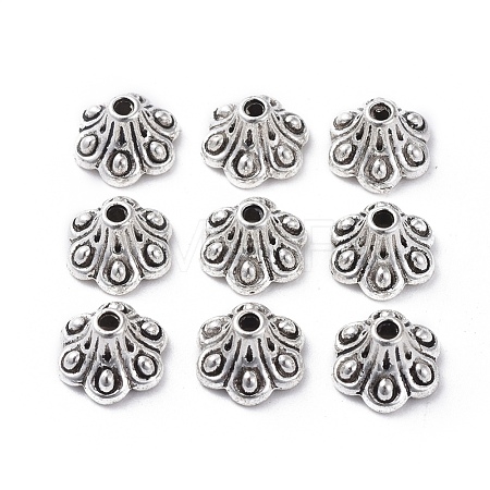 Tibetan Style Bell Filigree Bead Caps TIBE-A23845-AS-LF-1