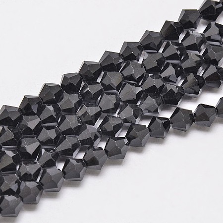 Imitate Austrian Crystal Bicone Glass Beads Strands GLAA-F029-6x6mm-02-1