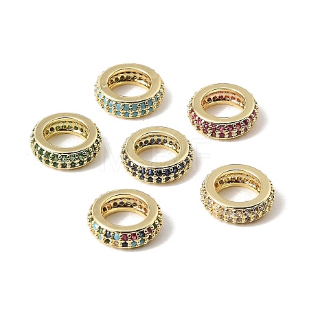 Brass Micro Pave Cubic Zirconia Beads CU-CBA389D-04G-1